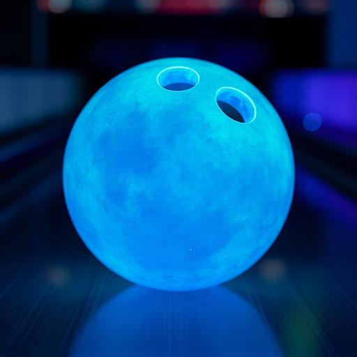 Nahaufnahme einer leuchtenden Bowlingkugel